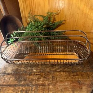 Vintage Leonard Silver Plate Bread Basket, Italy, Mid Century Modern